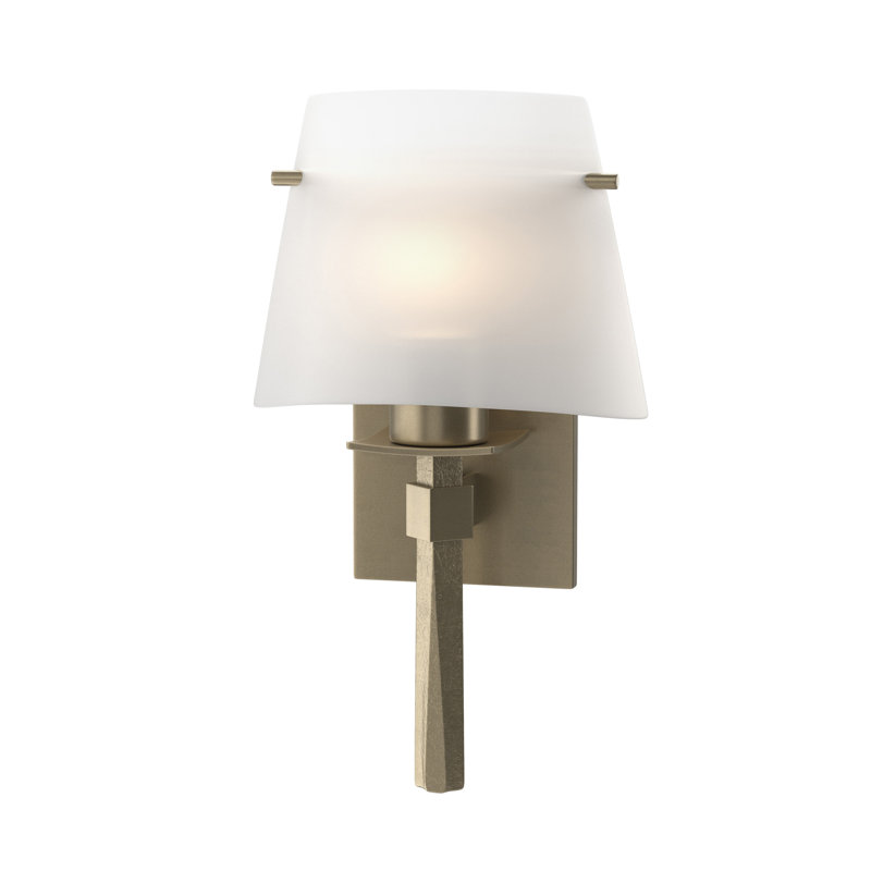 Beacon Hall Half Cone Glass Sconce, Opal Glass, Soft Gold