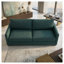 Canapé Damon 3 places avec accoudoirs carrés, revêtement en velours bleu foncé, vert foncé ou bleu sarcelle, style traditionnel américain, structure en bois d'ingénierie
