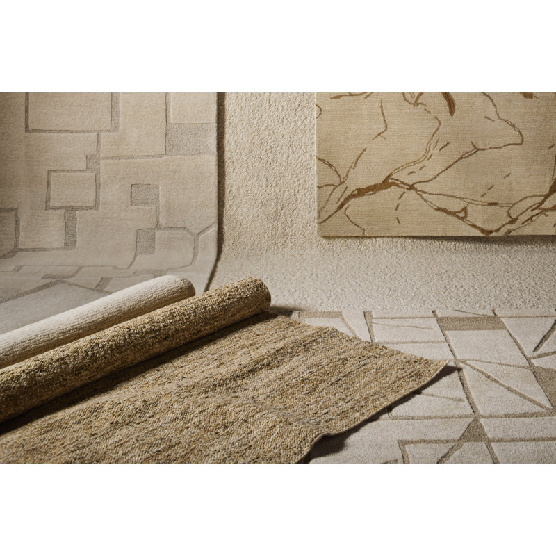 Dannie Ada Hand-Tufted Wool Abstract Area Rug, Runner 2'6" x 8', Clay