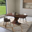 Console extensible moderne en bois MDF multifonctionnel, noyer