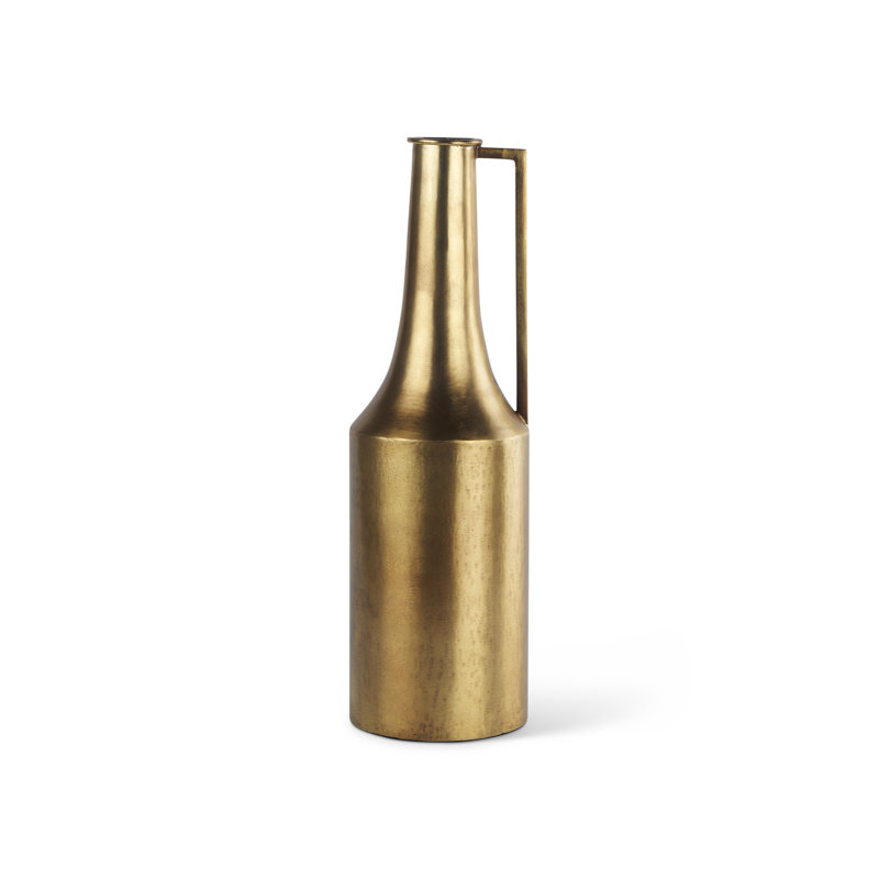 Bouteilles décoratives en métal Datari, Or, H 18 po x l 5,5 po x P 5,5 po