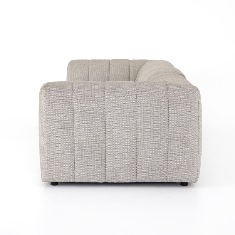 Necci 121 " W Straight Patio Sectional with Cushions, Faye Ash