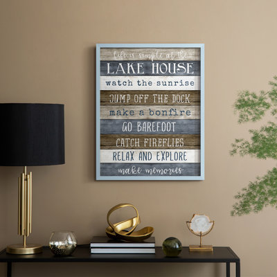 Simple Lake Rules, reproduction encadrée - bois massif