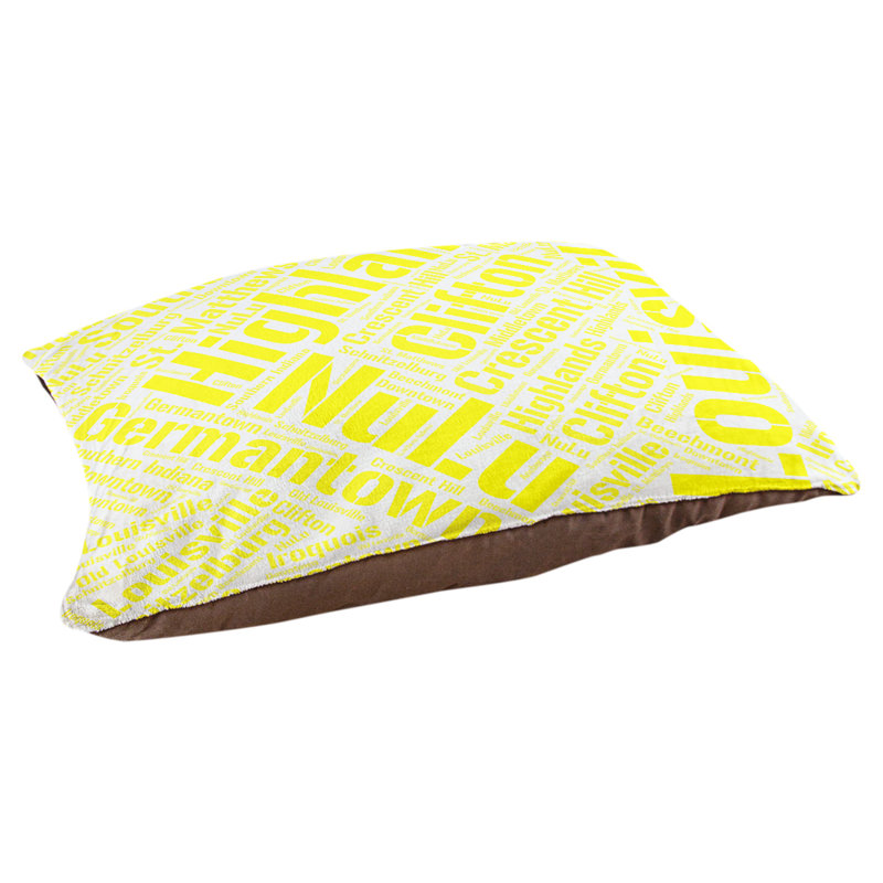 Coussin de chien « districts », Grand (l 40 po x P 30 po x H 14 po), Jaune, Louisville