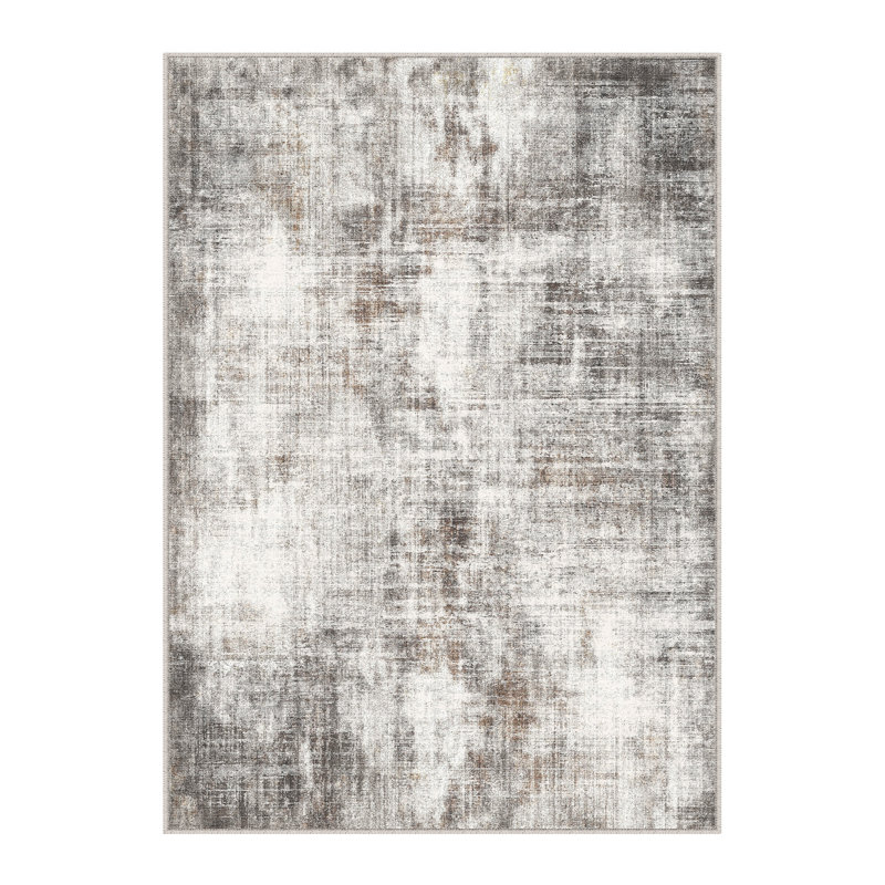 Asher Modern Abstract Machine Washable Area Rug With Non-Slip Backing, Rectangle 5' x 7'