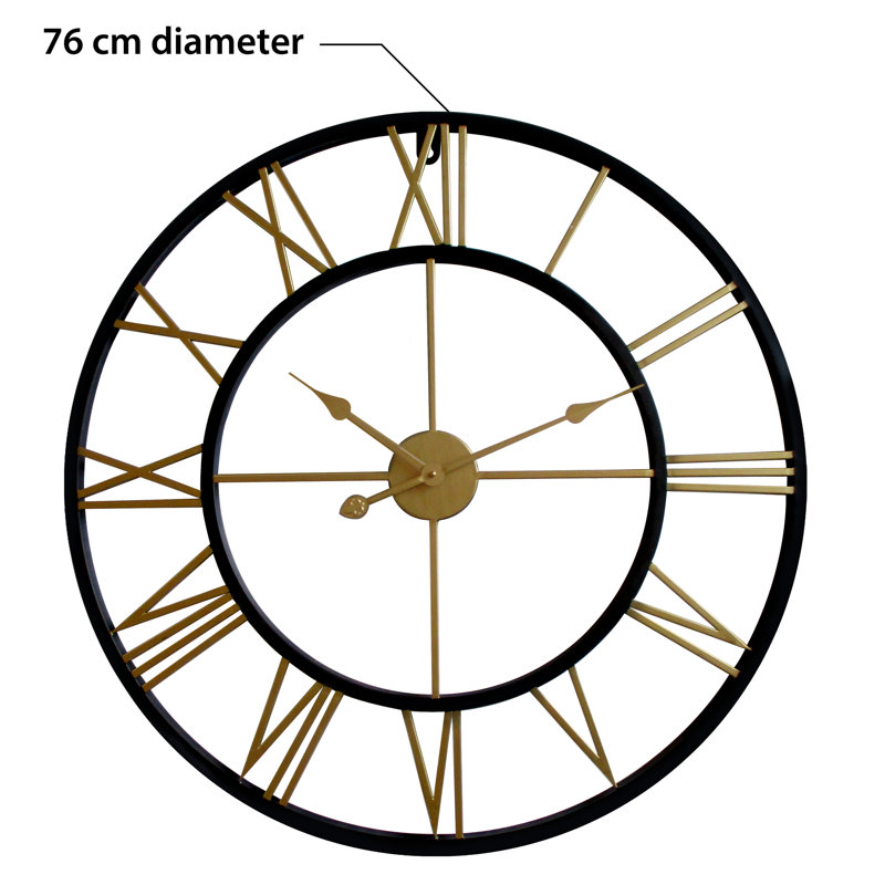 Horloge murale 29,92 po Tjomme, Noir / doré