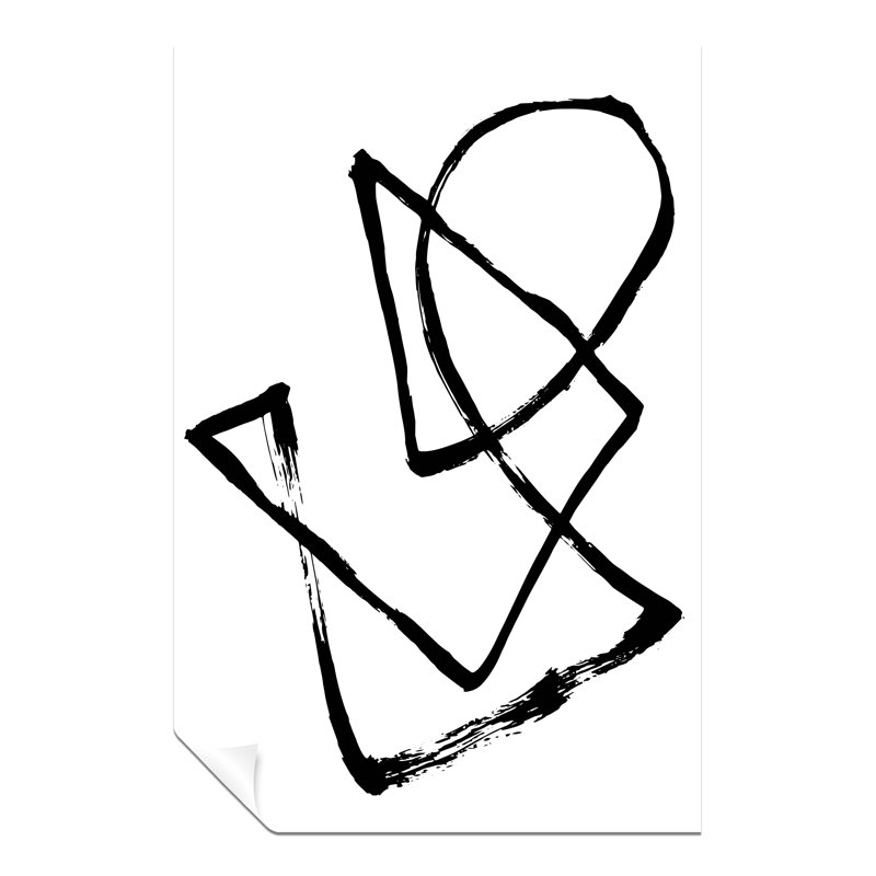 Abstract Curved Line - No Frame Painting, 76cm H x 51cm W