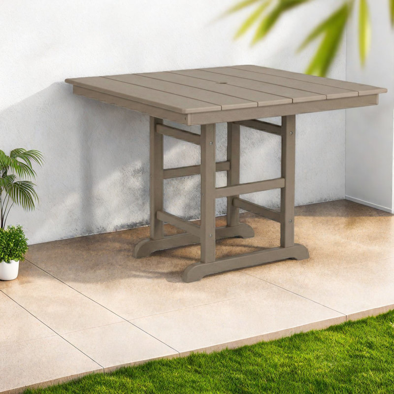 Tables de patio pliantes Hdpe brun rustique 37,8 pouces pour les repas dans la cour arrière