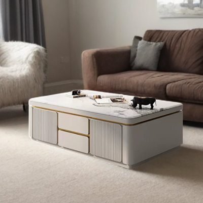 Table basse moderne et simple en marbre de luxe