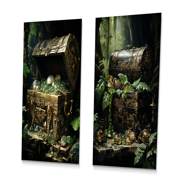Ensemble de 2 reproductions d'art mural en métal Sea Pirber, H 28 po x l 24 po