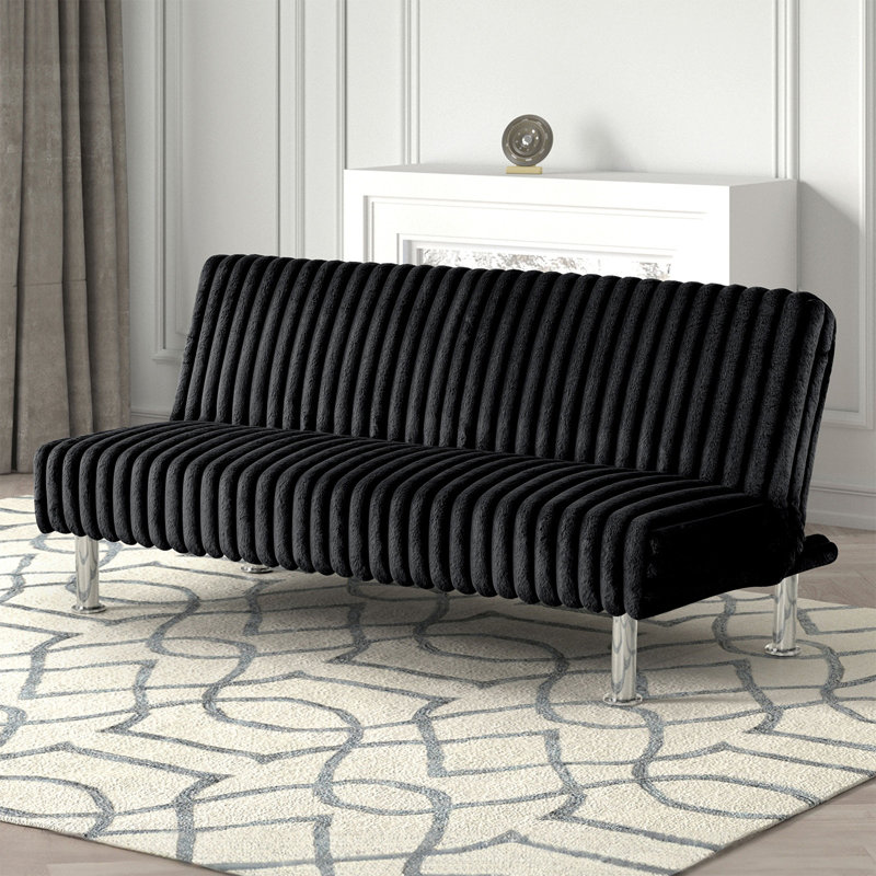 Canapé-lit futon de style contemporain, Noir