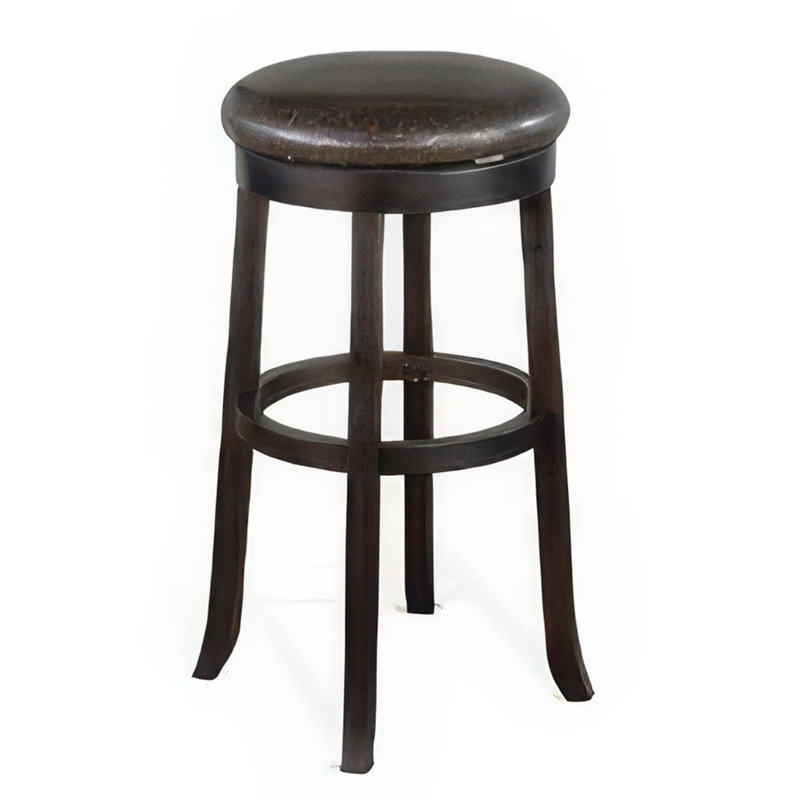 Ensemble de 2 tabourets pivotants Elon, rembourrés en similicuir noir, 30 pouces