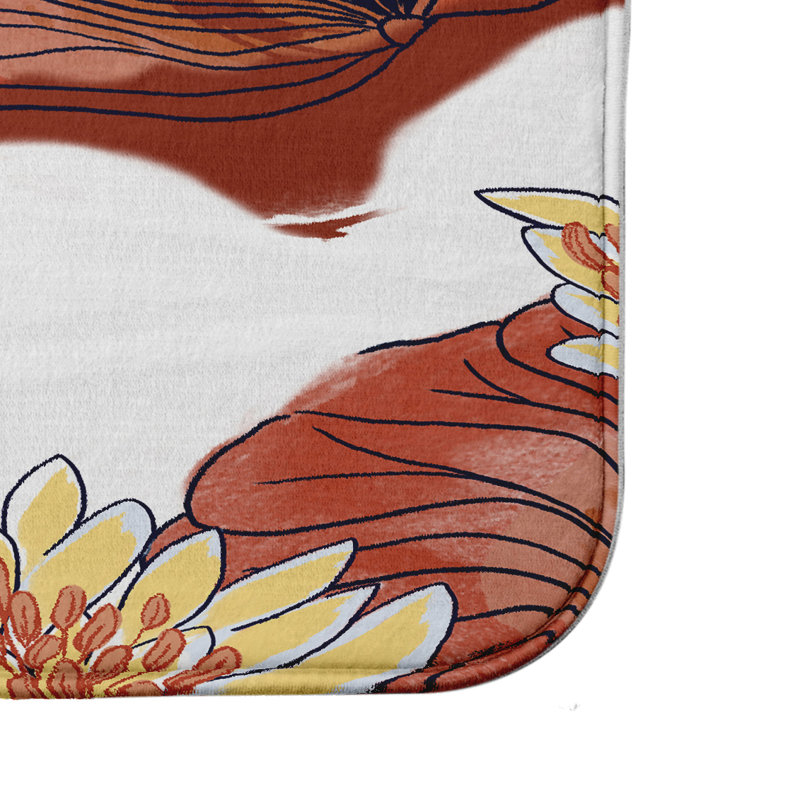 Lucious Non-Slip Bath Mat, 21" W x 34" L, Red Orange