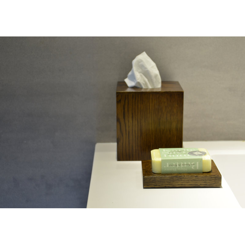 Ayven Tissue Box Cover, Dark Oak