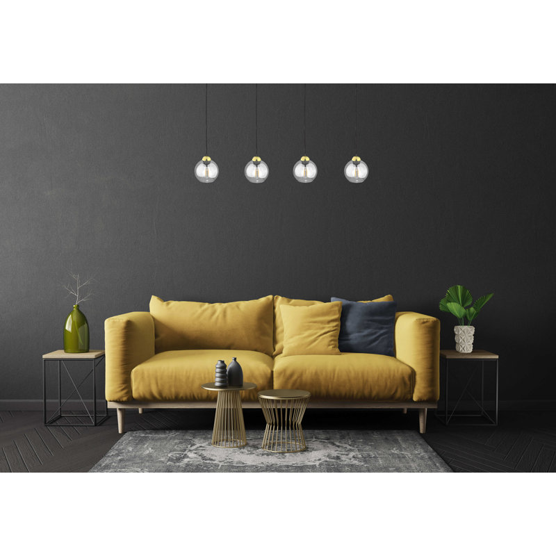Bernier 4 - Light Kitchen Island Pendant, Black/Gold