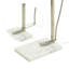 Lampe sur pied Ellison Arc - Acier brossé - Abat-jour blanc