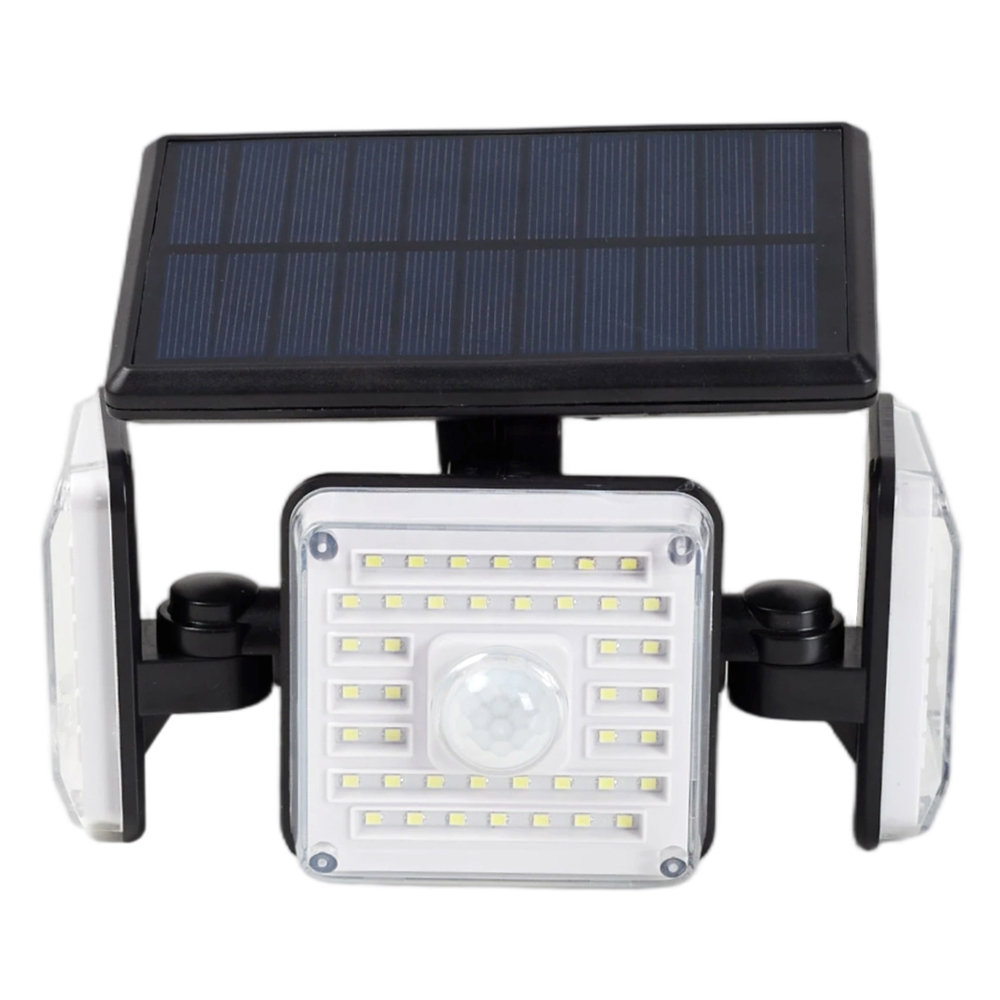 Wall-Mounted Outdoor Solar Security Light with Rotating Heads