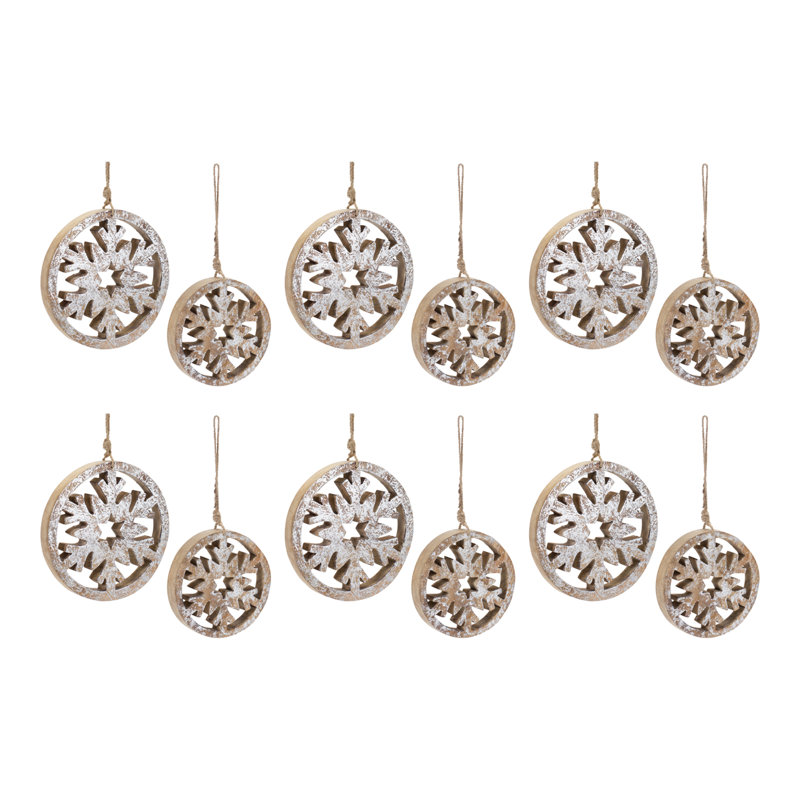 8'' Wood Snowflakes Holiday Shaped Ornament