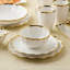 Service de table en porcelaine 16 pièces Regency Gold pour 4 personnes - Assiettes, bols et tasses à bord doré de luxe - Vaisselle élégante et lavable au lave-vaisselle