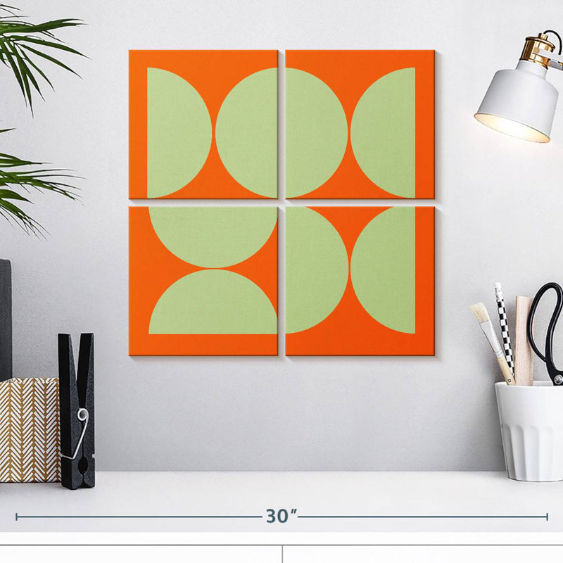 Collage demi-cercles Avery Mid-Century I, H 18 po x l 18 po
