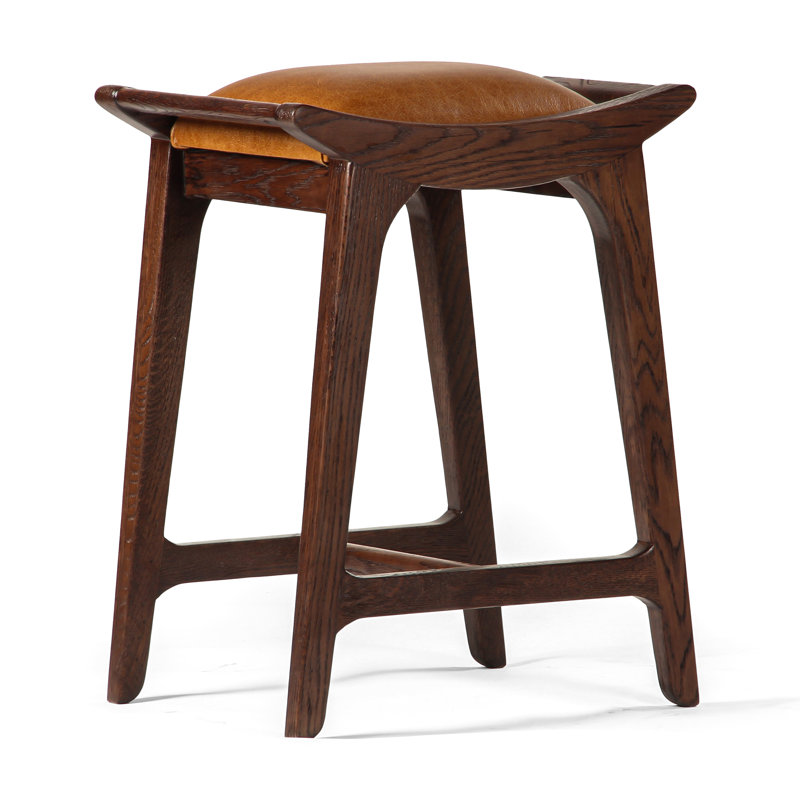 Porter Solid Oak Counter Stool, Mud Brown