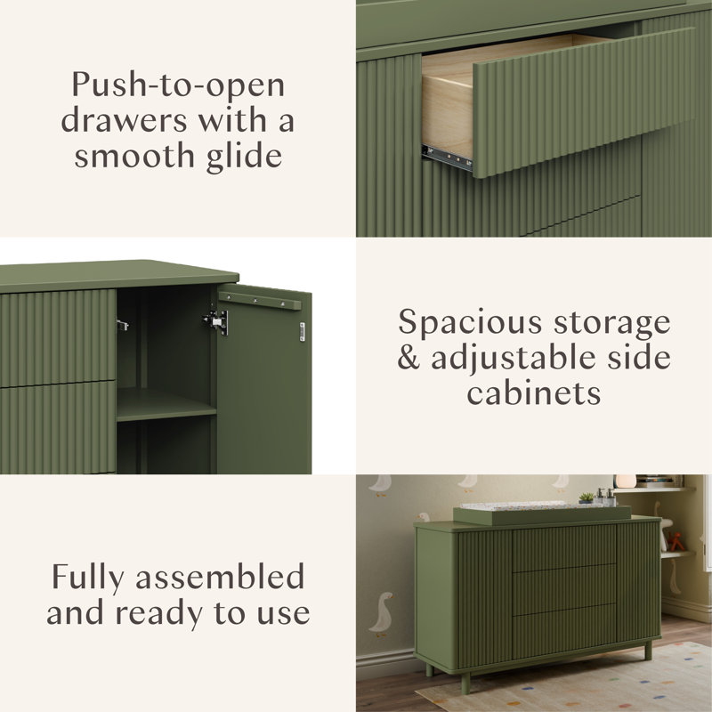 Pogo Tambour Assembled Dresser, Olive
