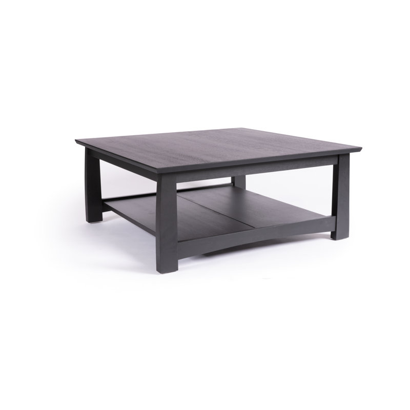 Highlands Solid Wood 4 Legs Coffee Table with Storage, Madison