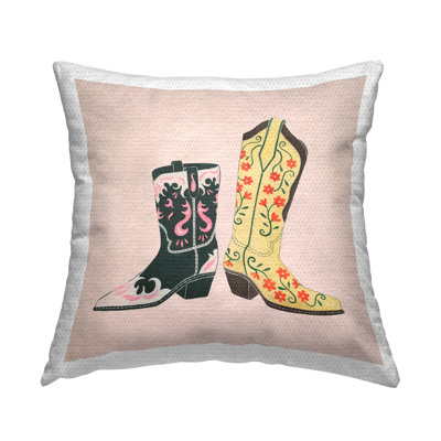Floral Cowgirl Fashion Outdoor Printed Pillow by Grace Popp