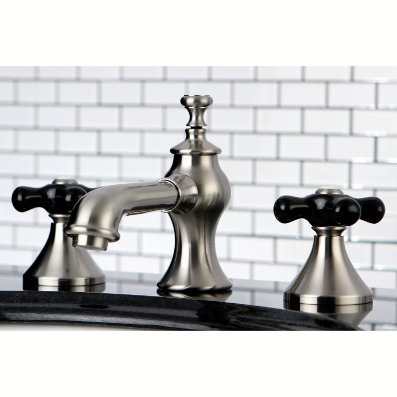 Robinet de salle de bain espacé Kingston, Nickel brossé