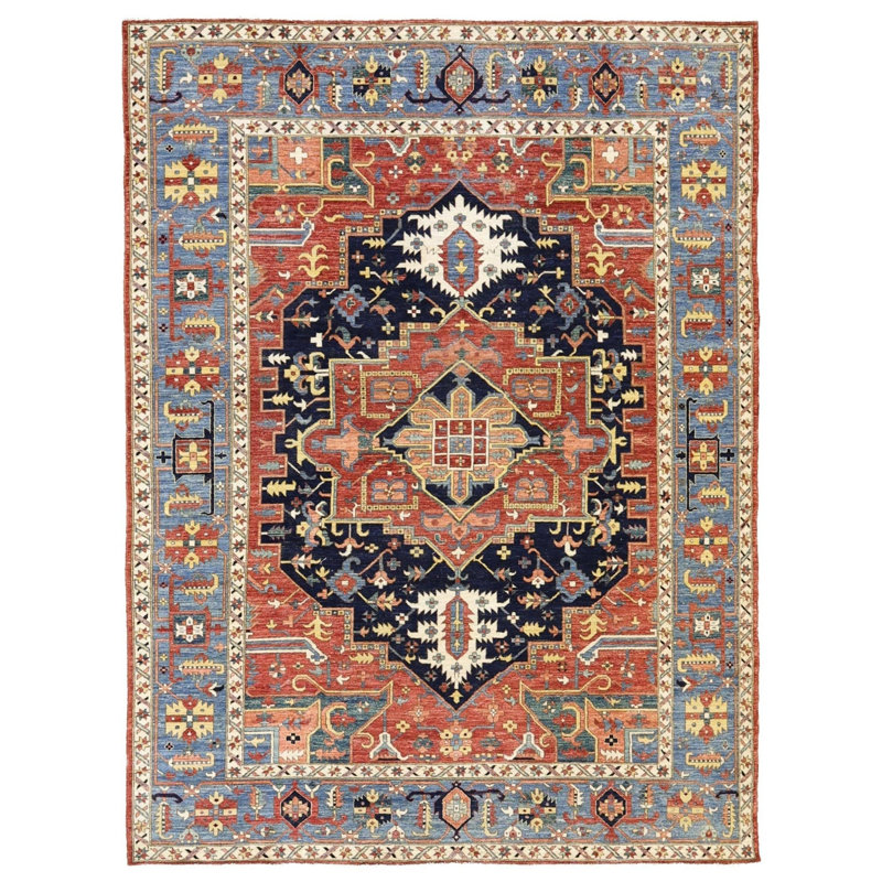 New Turkmen Afghan One-of-a-Kind Rectangle 8'11" X 11'9" Area Rug