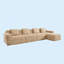 Canapé modulaire modulaire en L à 4 places sans os, canapé modulaire Cloud avec assise profonde, canapé modulaire moderne à 4 places avec coussins décoratifs et 1 repose-pieds mobile, tissu en velours côtelé-320966934