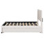 Lit plateforme tapissier beige avec 2 tiroirs et 1 lit gigogne simple, tête de lit classique, fabrication en contreplaqué massif, espace de couchage de rangement supplémentaire, assemblage simple et structure en bois robuste, maximise l'espace
