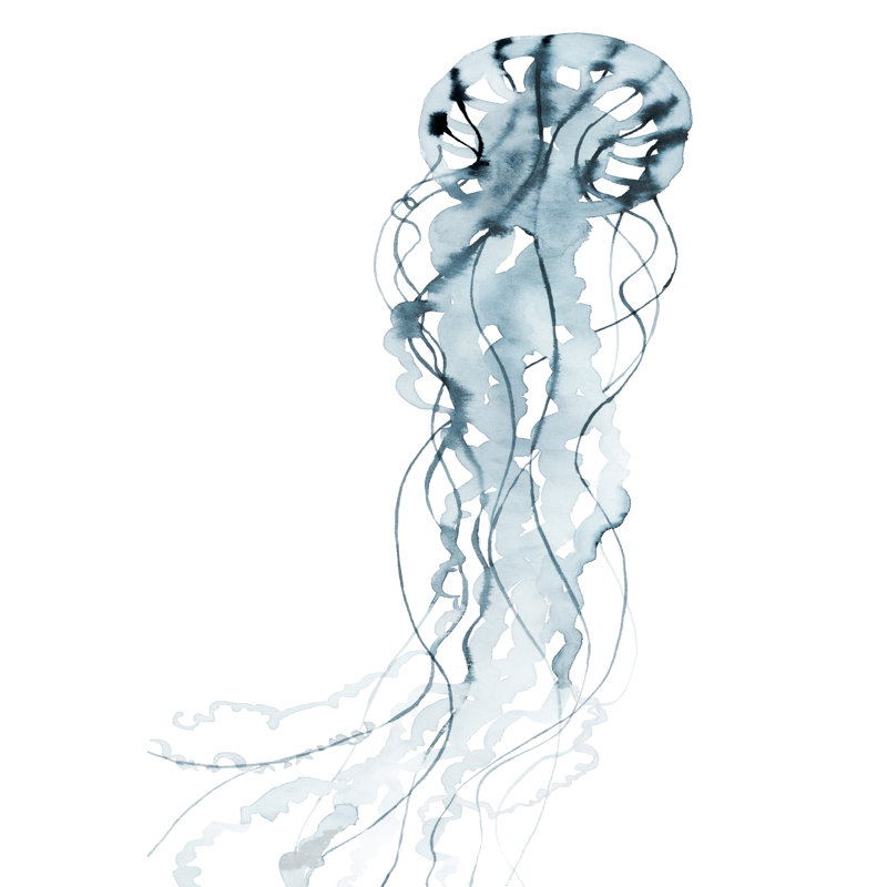 «Deep Sea Jelly I» par Grace Popp - peinture sur toile tendue, H 48 po x l 32 po x P 1,25 po