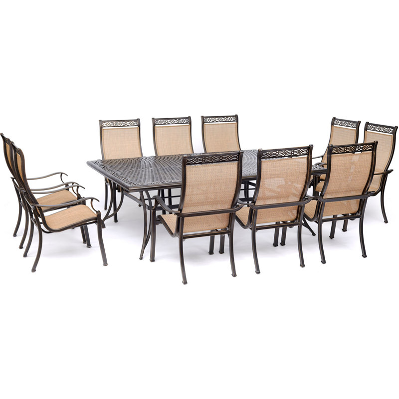 Alejandria 10 - Person Metal Patio Dining Set with Rectangular Table