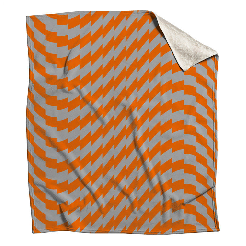 Couvertures d'illusion optique orange et gris, 50in W x 60in H