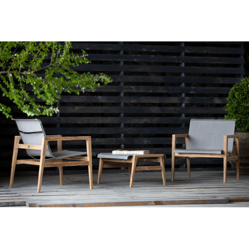 Coast Patio Ottoman, Natural Teak/Canvas Sling
