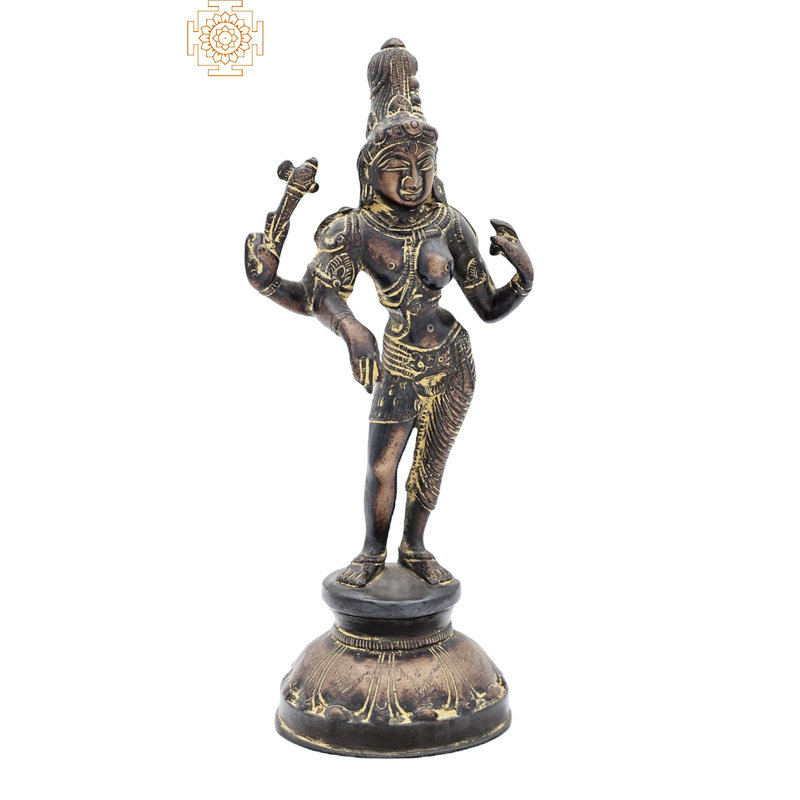 Statue Ardhanarishvara, Noir