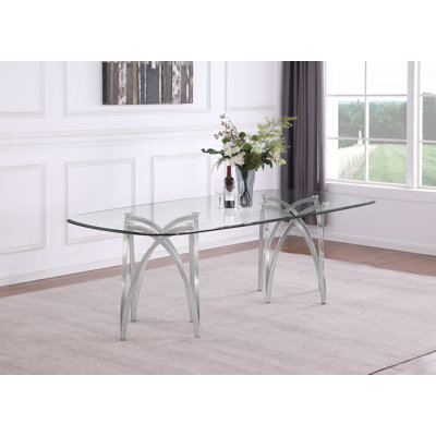 Elegant Tempered Glass Dining Table