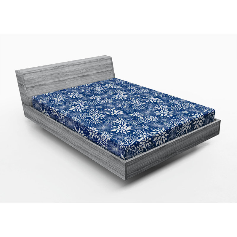 Microfiber Floral Fitted Sheet, Full Fitted Sheet