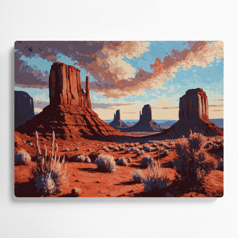Art mural en métal rose du sud-ouest, Monument Valley 112