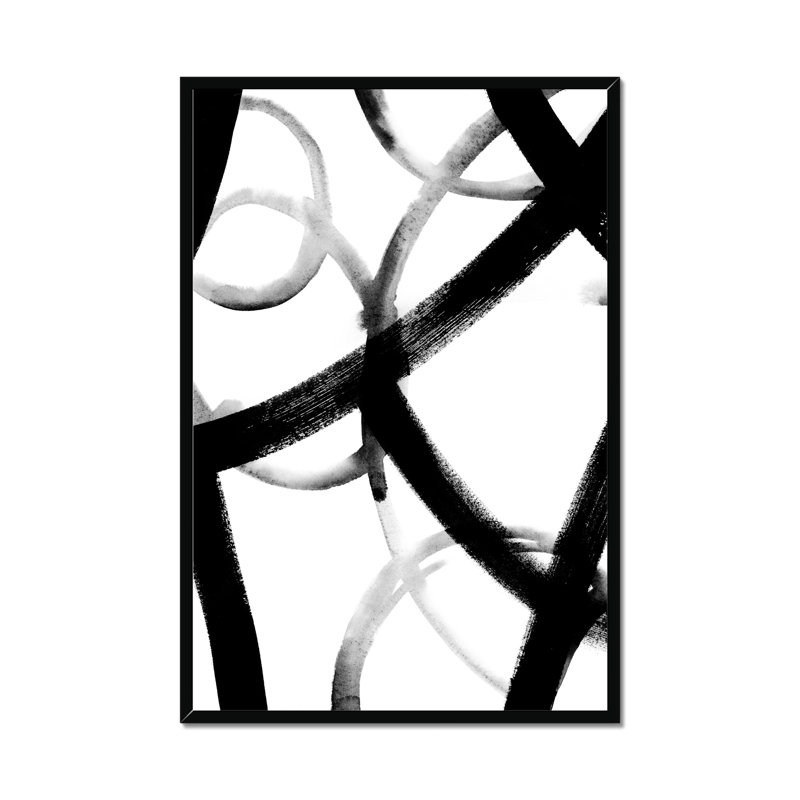 Monochrome Ripple I by Grace Popp - Painting, Black Framed Paper Print, 50cm H x 34cm W