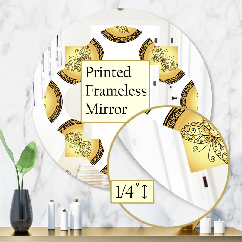 Miroir mural sans cadre Quatrefoil, H 31,5 po x l po, Quatrefoil traditionnel