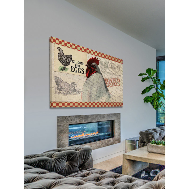 Check Chicken 2 - Wrapped Canvas Print, 30 cm H x 45 cm W