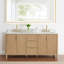 Siena 72" Double Bathroom Vanity with Grain White Engineered Stone Countertop without Mirror