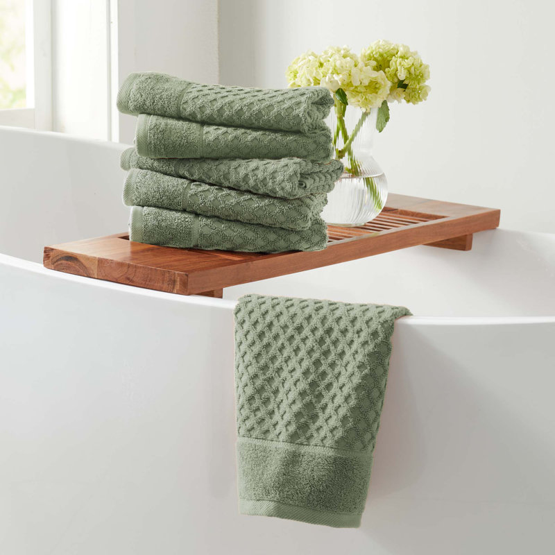 Ensemble de serviettes 100% coton ultra doux et absorbant, Eucalyptus, Essuie-mains - paquet de 6