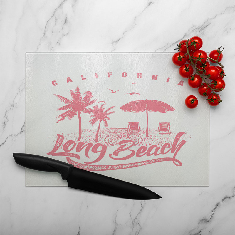 Cali Long Beach Glass Chopping Board