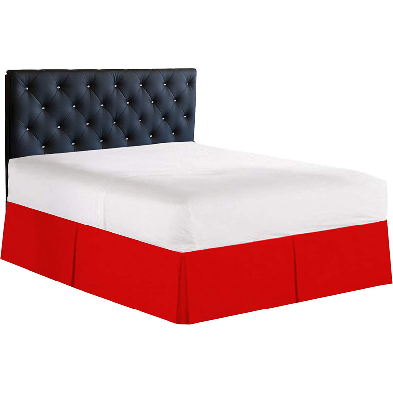 Jupe de lit plissée très grand à 3 côtés - ultra-douce, facile à ajuster avec une coupe sur mesure de 14 pouces - qualité hôtelière, infroissable et résistante à la décoloration