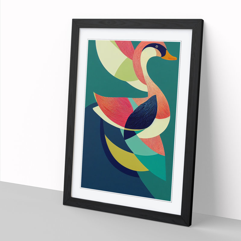 Ardyn Duck Contemporary Art - Picture Frame Print, 64cm H x 46cm W x 2cm D, Black