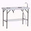 Table pliante pour filet de poisson avec évier, table de camping portative et acier, robinet et boyau, accessoires de nettoyage, structure en acier de drainage pour l'extérieur 50 ", 50", capacité de 220 lb
