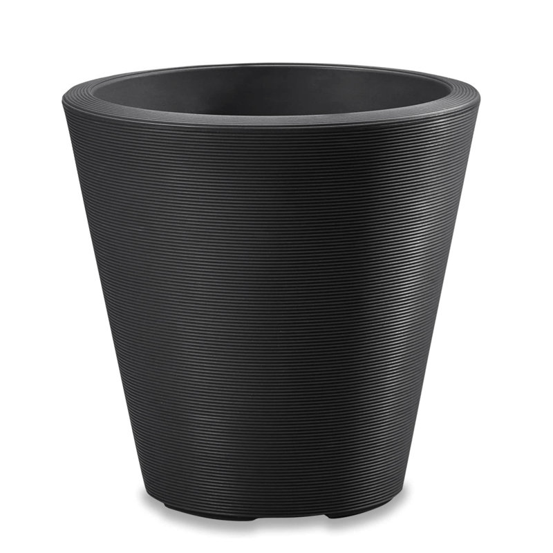 Caviar Black Crescent Garden 20" Polyethylene Planter